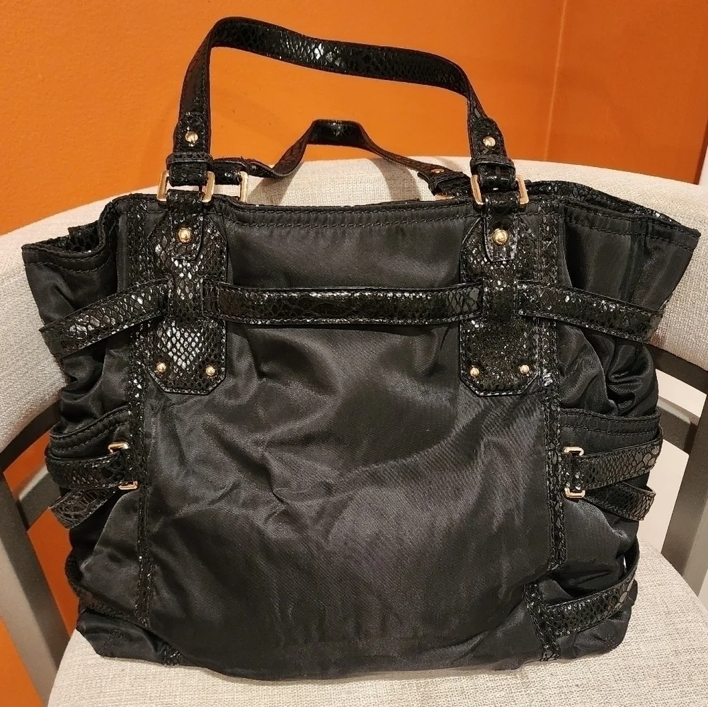 Michael Kors Gansevoort Tote/ Handbag with Croc embossed patent leather trims